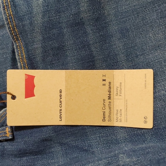 Levi's Demi Curve Mid-Rise Blue Skinny Jean's Size W33 L32  NWT - Picture 5 of 6